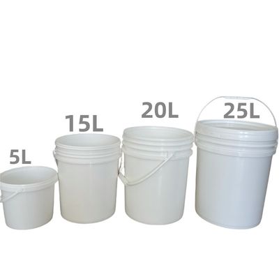 Seau en plastique rond carré de 300 ml de 25 L avec couvercle et poignée d'épaisseur de 1,0 à 2,5 mm