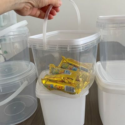 Seau carré en PP pour collations Seau contenant de l'açai certifié par GAP/ISO/FDA Impression IML