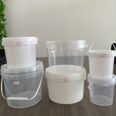 Seau en plastique blanc 1L/2L/4L industriel personnalisé pour les solutions d'emballage alimentaire