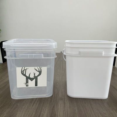 Impression à écran de soie 10L 20L Bouteille en plastique carré avec couvercle et polypropylène