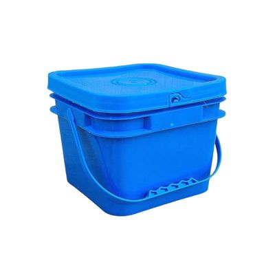 Seau carré avec couvercle et poignée pour contenant alimentaire en plastique