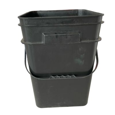 5L 6L 8L 10L 15L 18L 20L Seau de matériau PP Noir Outil de seau en plastique carré Personnaliser