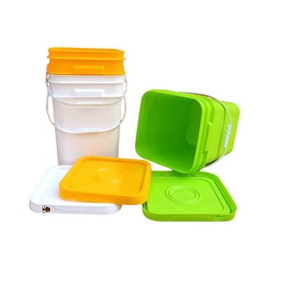 5L 6L 8L 10L 15L 18L 20L Seau de matériau PP Noir Outil de seau en plastique carré Personnaliser