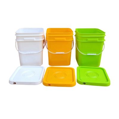Outil 20L 25L de qualité alimentaire 5 gallons 7 gallons seau en plastique avec couvercle Seau carré de compost