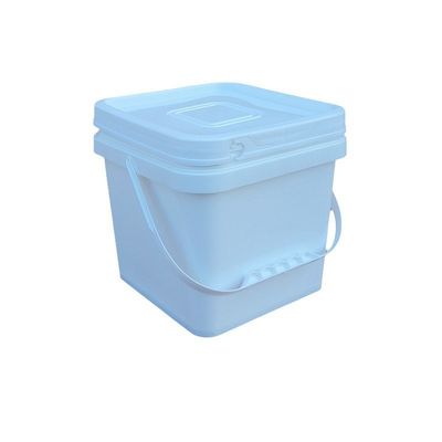Seau en plastique carré de 8L personnalisable pour emballer un seau carré de 2 gallons en jaune