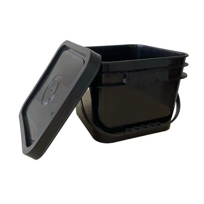 Seau en plastique carré de 8L personnalisable pour emballer un seau carré de 2 gallons en jaune
