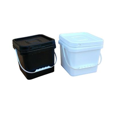 Seau en plastique carré de 8L personnalisable pour emballer un seau carré de 2 gallons en jaune