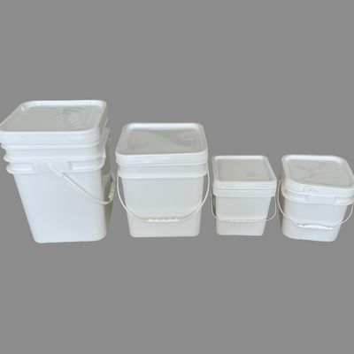 Manche en métal ou en plastique Seau en plastique carré avec transfert de chaleur et impression IML