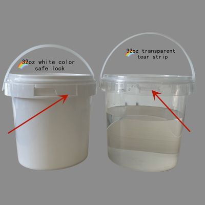 Seau de popcorn en plastique de couleur blanche avec poignée et couvercle faciles à ouvrir