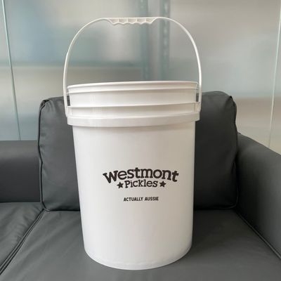 Résistant aux fuites 5 gallons de plastique cuve de peinture blanche avec couvercle poignée 20 litres de seau en plastique