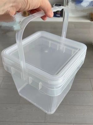Bouteille ronde ou carrée Personnaliser un seau en plastique carré de 3L avec un couvercle facile à ouvrir et à fermer