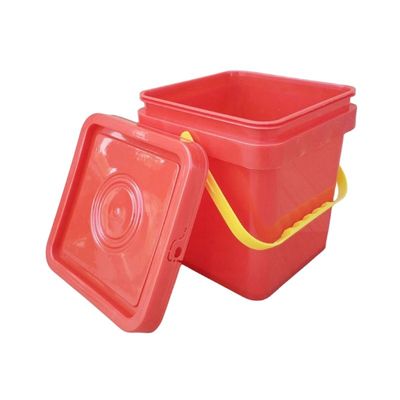 Seau en plastique carré avec couvercle facile à ouvrir et à fermer 8 litres