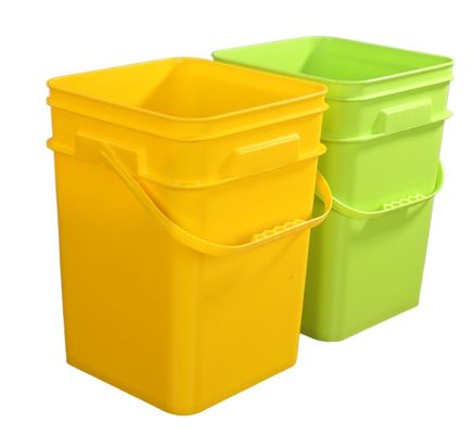 Seau en plastique carré avec poignée de couleur personnalisée cercle ou carré Certificat GAP/ISO/FDA
