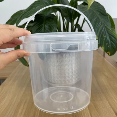 Seau en plastique de 2 litres de qualité alimentaire d'une épaisseur de 1,0-2,5 mm et certifié GAP/ISO/FDA