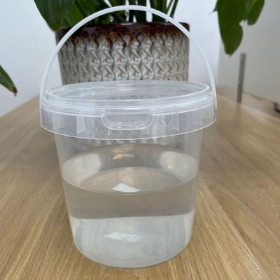 Impression de logo sur mesure Seau en plastique avec couvercle de qualité alimentaire Blanc et écologique