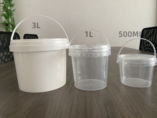 Bar Logo personnalisé Seau en plastique avec couvercle 500ml / 1L LED Light Durable et écologique