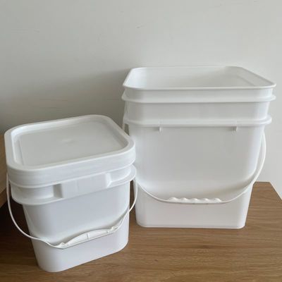 Bouteilles en plastique carré de 20L à 25L avec poignée et couvercle pour engrais alimentaire pour animaux de compagnie Graines de café et noix