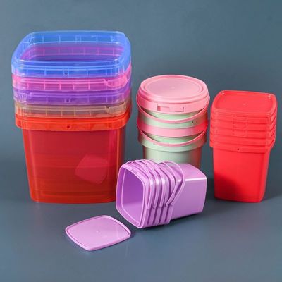 Container alimentaire à épices et à cornichons avec couvercle et poignée d'impression à écran de soie/transfert thermique/IML
