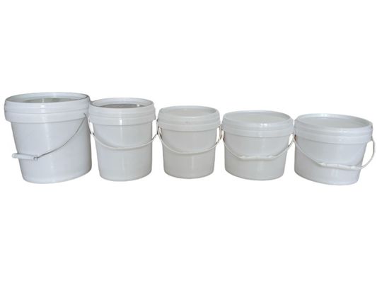 Bottes et seaux en plastique HDPE de 3 gallons bleus pour les solutions de manutention de matériaux alimentaires