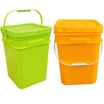Grade alimentaire Seau de 20 litres carrés pour la conservation et le stockage des grains de café