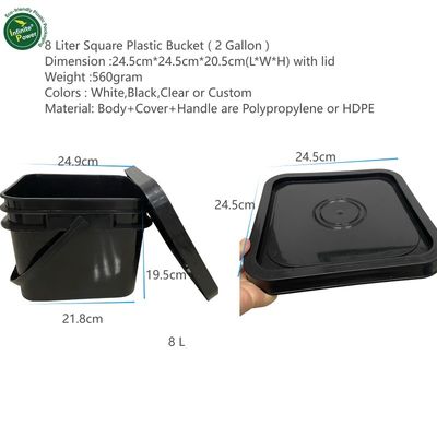 Un seau en plastique carré avec un couvercle durable et une solution de stockage