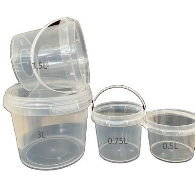 Seau en plastique de 1 litre de 300 ml de 500 ml de 750 ml pour produits chimiques époxy d' épaisseur de 1,0 à 2,5 mm