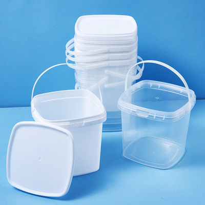 Seau en plastique avec couvercle et poignée 1L-5L Capacité Seau en plastique 1,0-2,5 mm d'épaisseur
