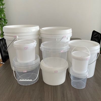 Personnaliser petit seau en plastique blanc avec couvercle 1L 2L 3L 4L 5L et échantillon gratuit inclus