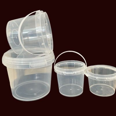 Personnaliser petit seau en plastique blanc avec couvercle 1L 2L 3L 4L 5L et échantillon gratuit inclus