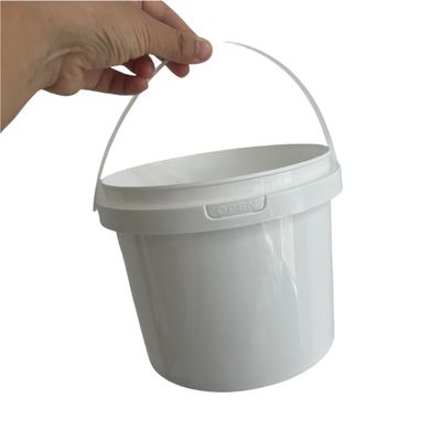 Personnaliser petit seau en plastique blanc avec couvercle 1L 2L 3L 4L 5L et échantillon gratuit inclus