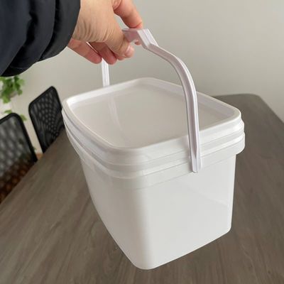 Personnaliser 3L 5L Bouteille rectangulaire ouverte facile Bouteille en plastique avec couvercle et poignée
