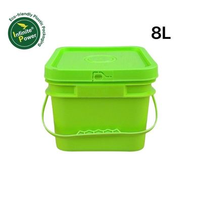 Bouteilles en plastique carré en polypropylène/HDPE avec couvercle et poignée