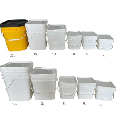 1 à 2 litres de récipients en plastique de qualité alimentaire de couleur carrée et blanche