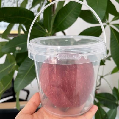 Contenant en plastique transparent de 1000 ml avec écran de soie et imprimante par transfert thermique