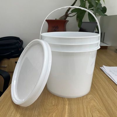 Seau de stockage alimentaire personnalisable avec poignée en plastique PP blanc