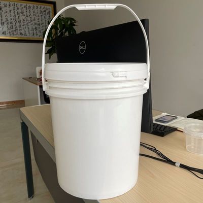 Seau de stockage alimentaire personnalisable avec poignée en plastique PP blanc
