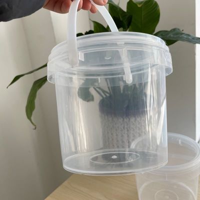 Seau en plastique blanc de qualité alimentaire avec couvercle 1lt 2lt 3lt 4lt 5lt Seau de type PP