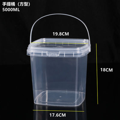 Cube 2L 3L 5L 8L 10L Bouteille en plastique transparent avec couvercle facile à ouvrir et à fermer