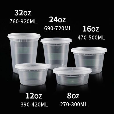 1.0MM-2.5mm épaisseur Seau en plastique blanc/transparent pour la soupe de riz et le dessert