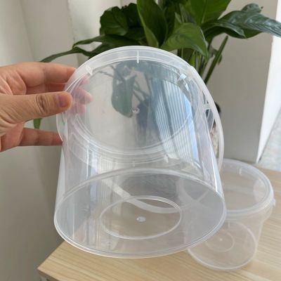 1.0MM-2.5mm Épaisseur Seau en plastique de qualité alimentaire avec couvercle Blanc clair