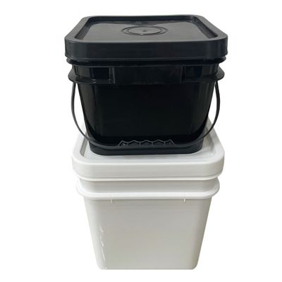 Forme carrée HDPE 4L 5L 8L Seau en plastique Seau en plastique carré avec couvercle et poignée