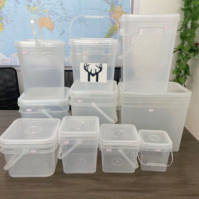 Forme carrée HDPE 4L 5L 8L Seau en plastique Seau en plastique carré avec couvercle et poignée