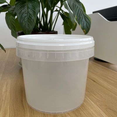 Seau en plastique transparent personnalisé avec couvercle 5L 10L 15L
