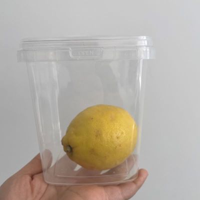 500 ml contenant de sauce, seau carré, seau blanc imprimé, épaisseur de 1,0 à 2,5 mm