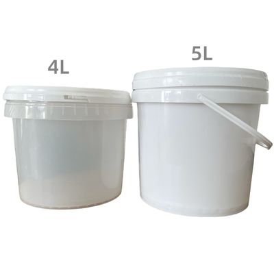 Seau en plastique transparent de 4L avec couvercle