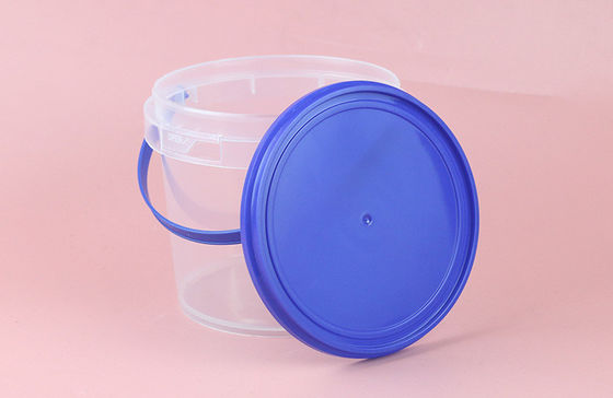 Seau en plastique transparent de 4L avec couvercle