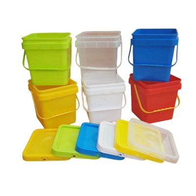 2L 4L 5L 10L Bouteilles en plastique carré avec couvercle et poignée Logo d'impression couleur personnalisé