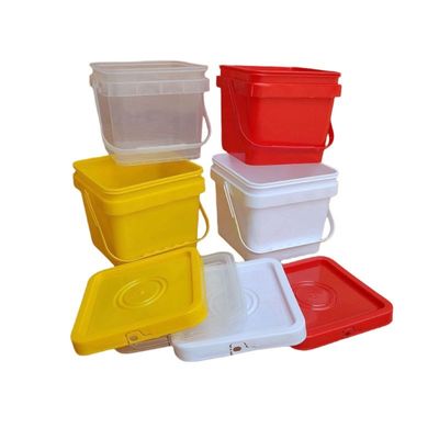 2L 4L 5L 10L Bouteilles en plastique carré avec couvercle et poignée Logo d'impression couleur personnalisé