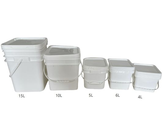 2L 4L 5L 10L Bouteilles en plastique carré avec couvercle et poignée Logo d'impression couleur personnalisé