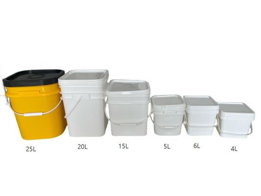 2L 4L 5L 10L Bouteilles en plastique carré avec couvercle et poignée Logo d'impression couleur personnalisé